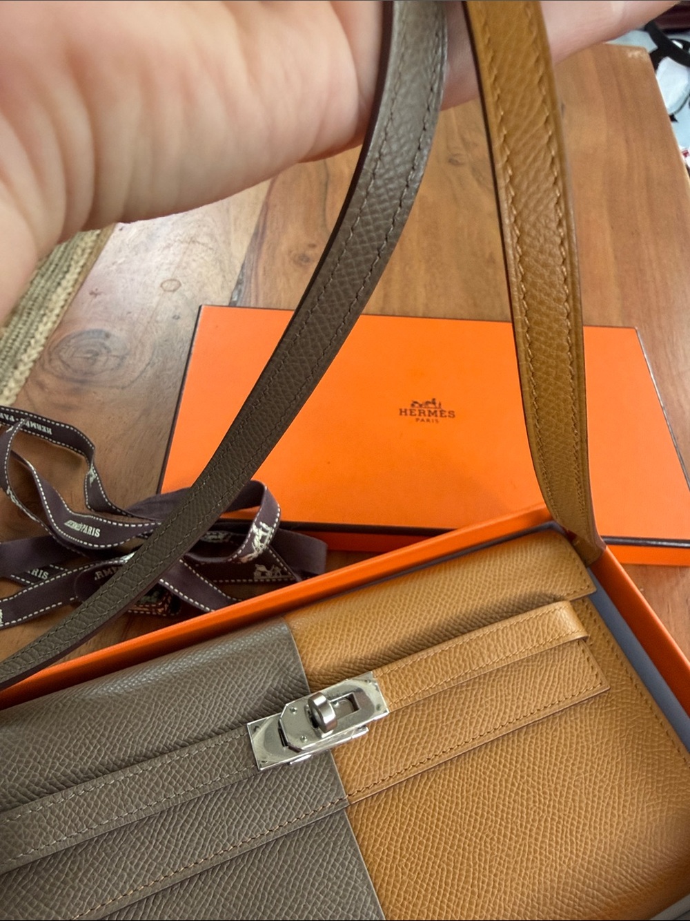 NWT Hermès Kelly To Go Casaque Wallet / Bag / Clutch [tricolor] - Picture 8 of 11